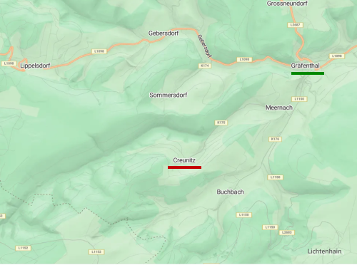 <p>Creunitz verbindet Wanderwege in das wild-romantische Arnsbachtal und zum Rennsteig bei Spechtsbrunn - vorbei am Steinernen Reiter, einem Rastplatz mit geschichtsträchtiger Vergangenheit (Sage vom Steinernen Reiter).</p>
