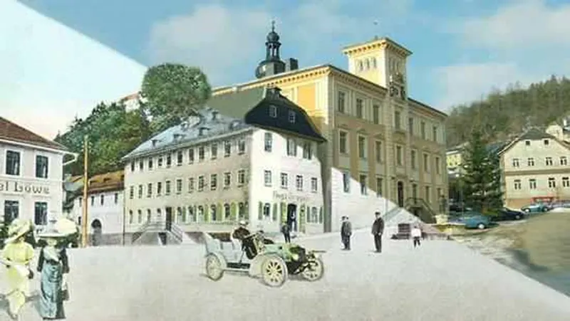 Gräfenthal - Historischer Blick auf das Rathaus